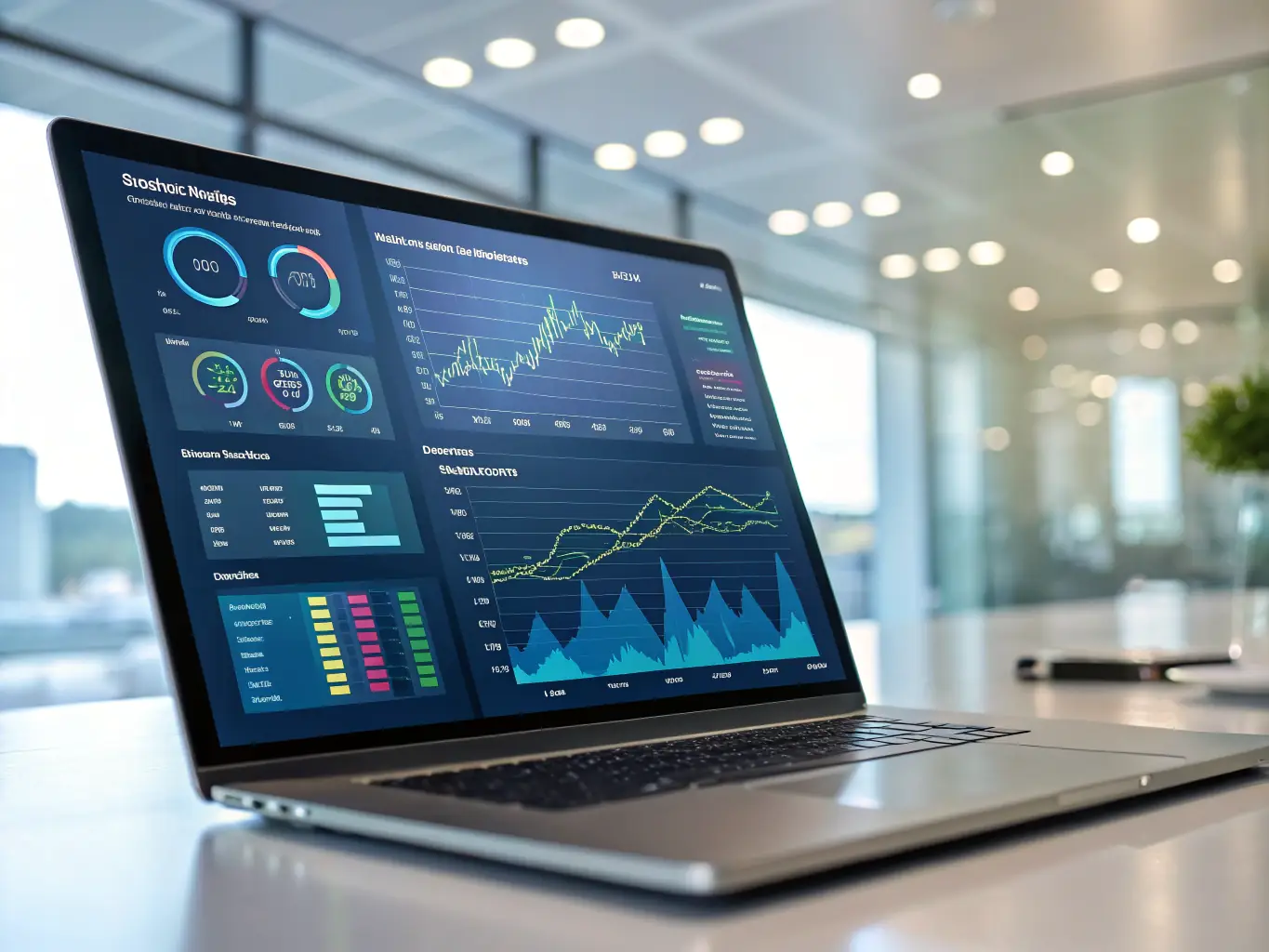 An image showing a digital dashboard with ad performance metrics and targeted audience visuals, emphasizing data-driven optimization.
